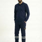 Lacivert Polo Yaka Uzun Kol İş Sweatshirtü Penye Lacoste Kumaş