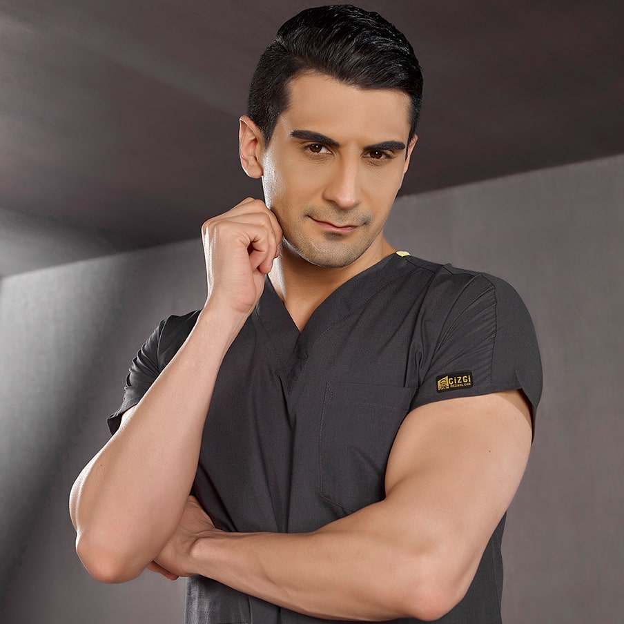 Füme Dr. Greys Doktor Hemşire Medikal Scrubs Takım Terikoton Kumaş