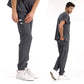 Füme Jogger Doktor Hemşire Medikal Scrubs Takım Lüks Likralı Kumaş