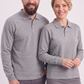 Gri Melanj Polo Yaka İş Sweatshirt 2 İplik