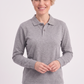 Gri Melanj Polo Yaka İş Sweatshirt 3 İplik Şardonlu