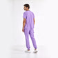 Lila Jogger Doktor Hemşire Medikal Scrubs Takım Lüks Likralı Kumaş