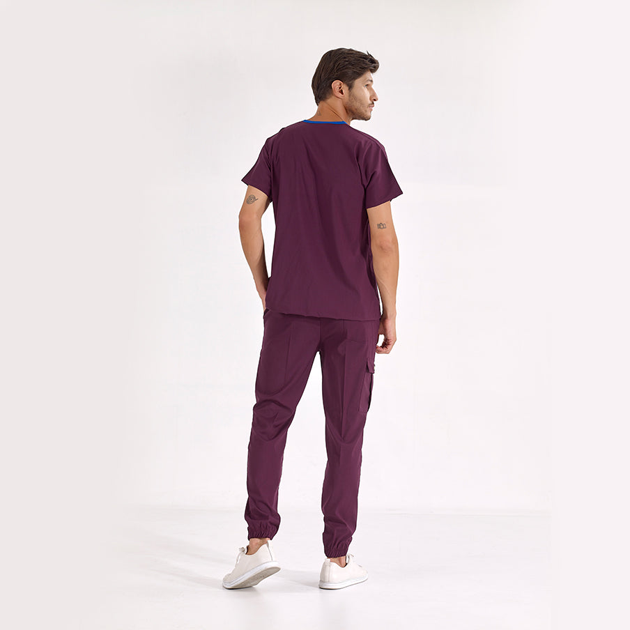 Mürdüm Jogger Doktor Hemşire Medikal Scrubs Takım Lüks Likralı Kumaş