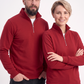 Kırmızı Dik Yaka Yarım Fermuarlı İş Sweatshirt 3 İplik Şardonlu