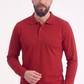 Kırmızı Polo Yaka Uzun Kol İş Sweatshirtü Penye Lacoste Kumaş