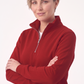 Kırmızı Dik Yaka Yarım Fermuarlı İş Sweatshirt 3 İplik Şardonlu