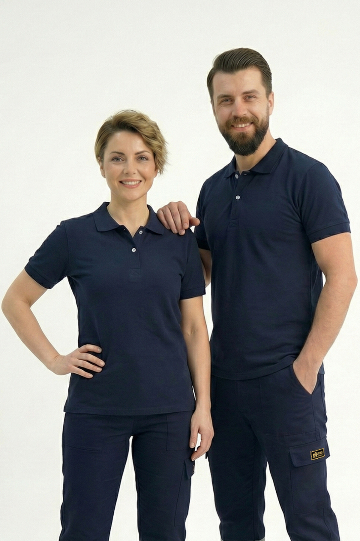 Lacivert Polo Yaka Kısa Kol İş Tişörtü Penye Lacoste Kumaş