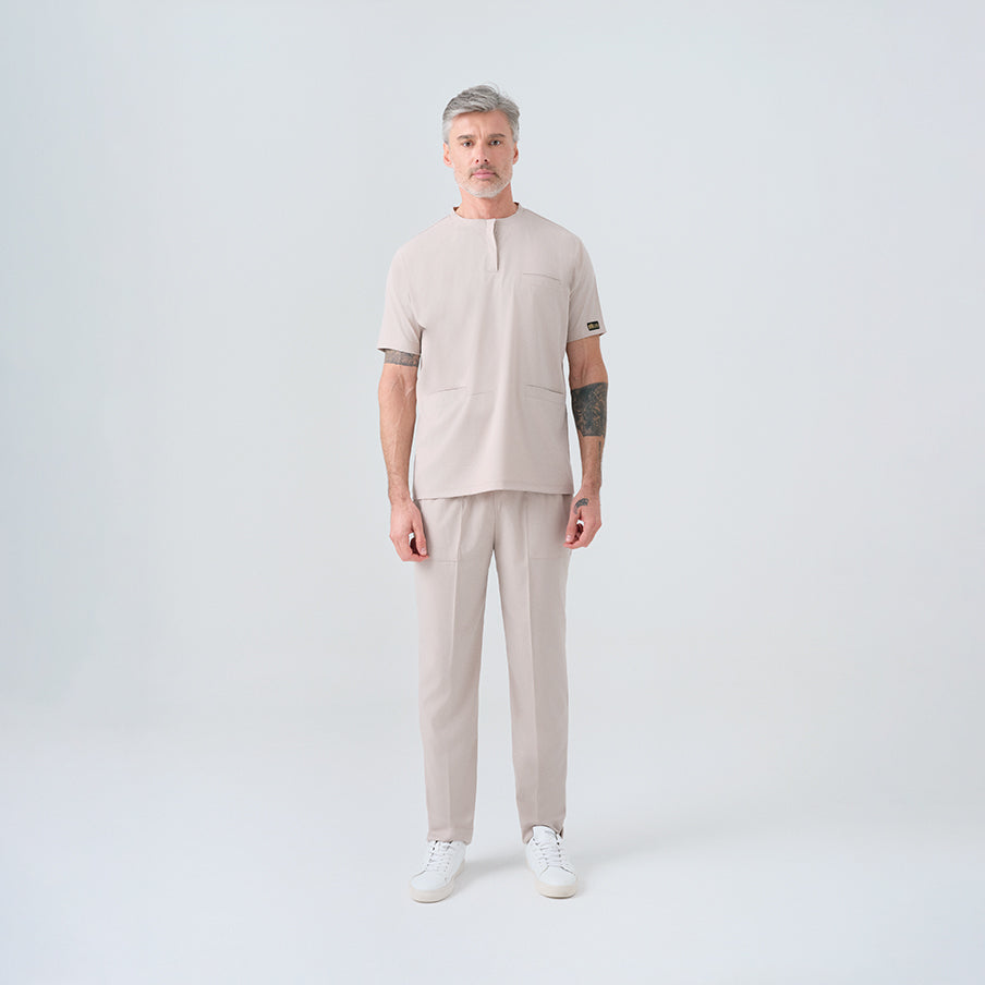Krem Cool Doktor Hemşire Medikal Scrubs Takım Best Likralı Kumaş