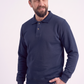 Lacivert Polo Yaka İş Sweatshirt 3 İplik Şardonlu