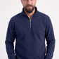 Lacivert Dik Yaka Yarım Fermuarlı İş Sweatshirt 3 İplik