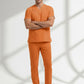 Orange Ochre Dr. Greys Doktor Hemşire Medikal Scrubs Takım Lüks Likralı Kumaş