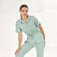Mint Yeşili Retro Kadın Doktor Hemşire Medikal Scrubs Takım Lüks Likralı Kumaş