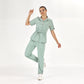 Mint Yeşili Retro Kadın Doktor Hemşire Medikal Scrubs Takım Lüks Likralı Kumaş