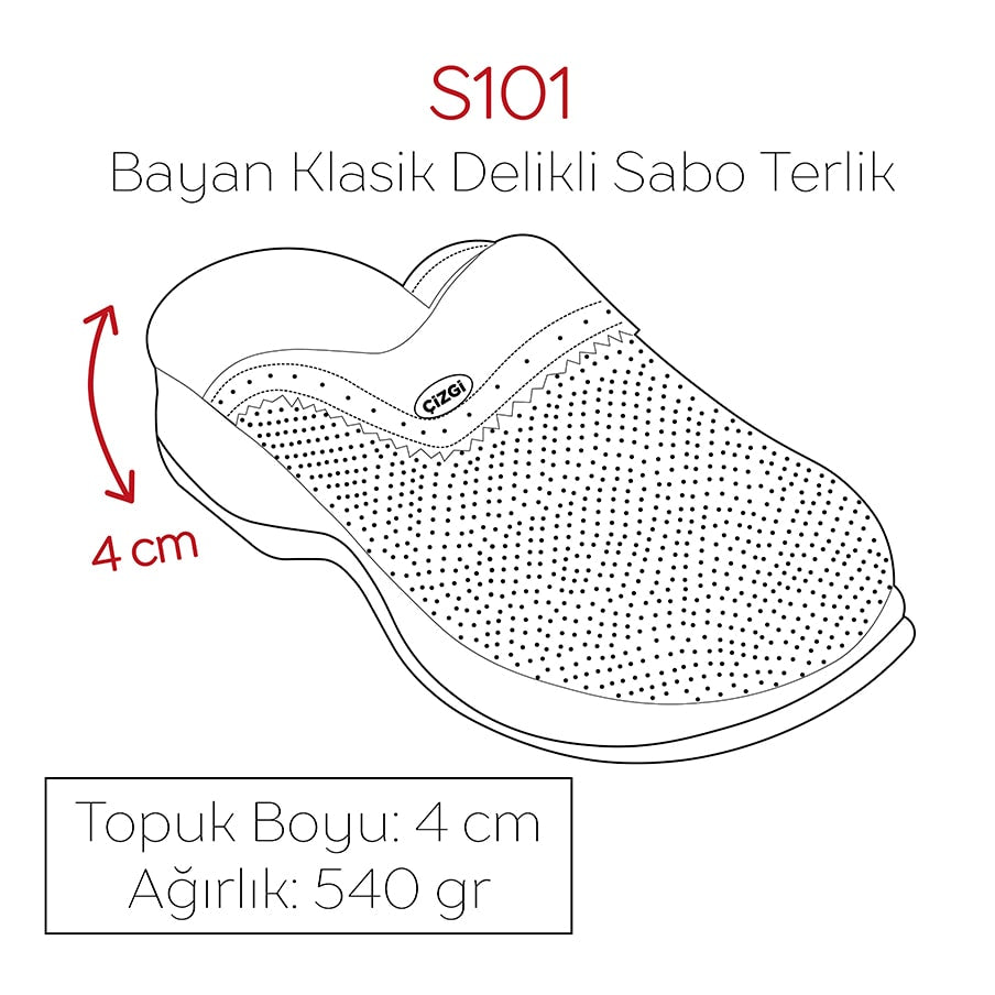 Kırmızı Kadın Doktor Hemşire Medikal Klasik Delikli Sabo Terlik