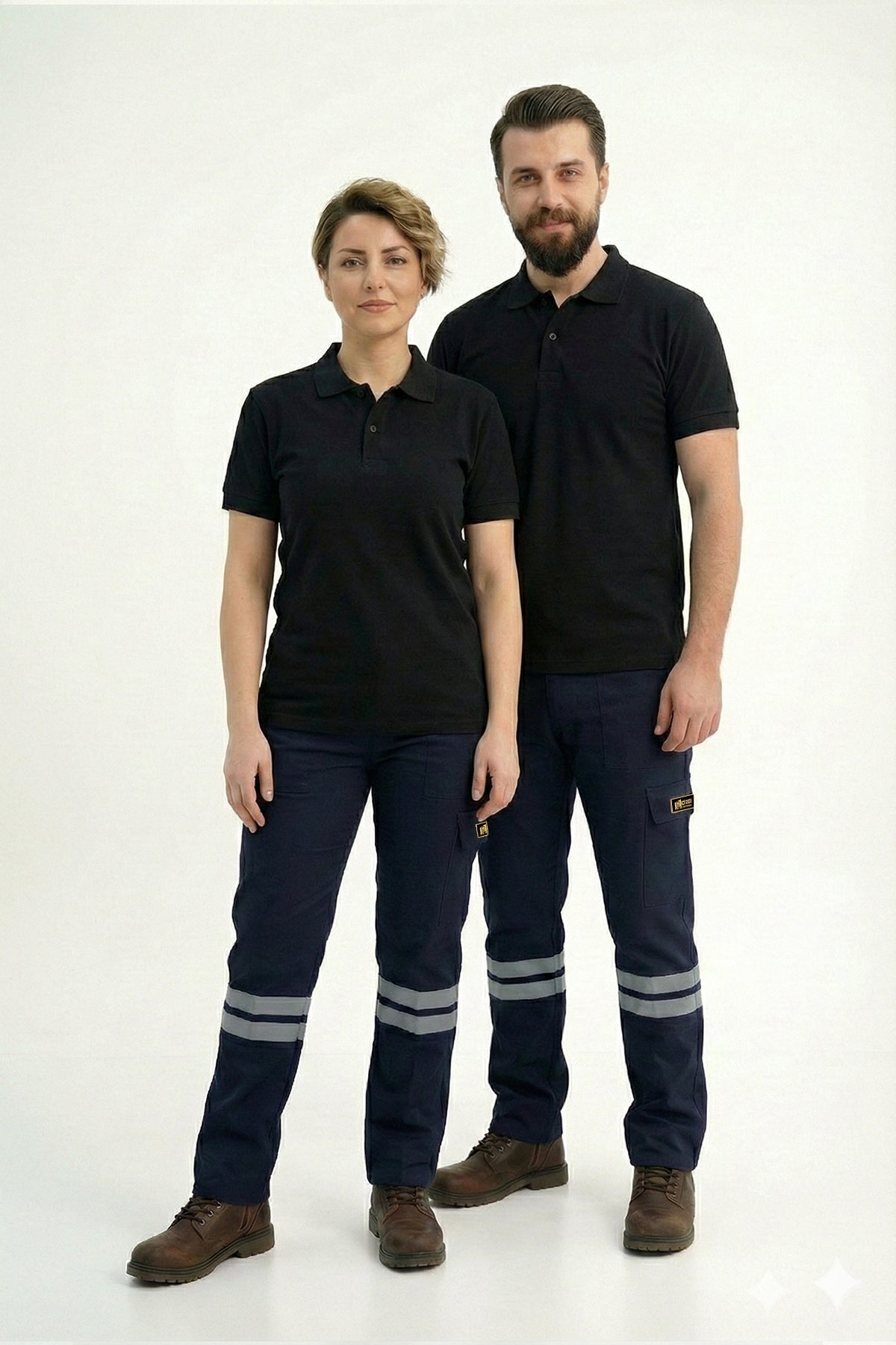 Siyah Polo Yaka Kısa Kol İş Tişörtü Penye Lacoste Kumaş