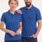 Saks Mavisi Polo Yaka Kısa Kol İş Tişörtü Penye Lacoste Kumaş