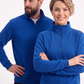 Saks Mavisi Dik Yaka Yarım Fermuarlı İş Sweatshirt 3 İplik Şardonlu