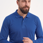 Saks Mavisi Polo Yaka Uzun Kol İş Sweatshirtü Penye Lacoste Kumaş