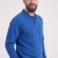 Saks Mavisi Polo Yaka İş Sweatshirt 3 İplik Şardonlu