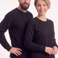 Siyah Yuvarlak Yaka İş Sweatshirt 2 İplik