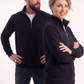 Siyah Dik Yaka Yarım Fermuarlı İş Sweatshirt 3 İplik Şardonlu