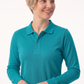 Turkuaz Polo Yaka Uzun Kol İş Sweatshirtü Penye Lacoste Kumaş