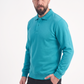 Turkuaz Polo Yaka İş Sweatshirt 3 İplik Şardonlu
