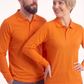 Turuncu Polo Yaka Uzun Kol İş Sweatshirtü Penye Lacoste Kumaş