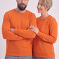 Turuncu Yuvarlak Yaka İş Sweatshirt 2 İplik