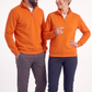 Turuncu Dik Yaka Yarım Fermuarlı İş Sweatshirt 3 İplik