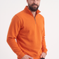 Turuncu Dik Yaka Yarım Fermuarlı İş Sweatshirt 3 İplik