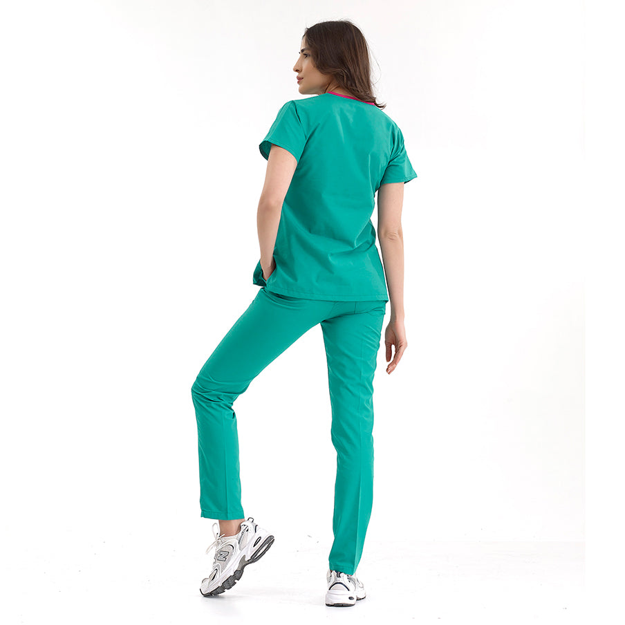 Ameliyathane Yeşili Dr. Greys Doktor Hemşire Medikal Scrubs Takım Lüks Likralı Kumaş