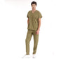 Haki Dr. Greys Doktor Hemşire Medikal Scrubs Takım Lüks Likralı Kumaş