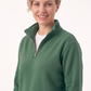 Avcı Yeşili Dik Yaka Yarım Fermuarlı İş Sweatshirt 3 İplik
