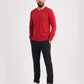 Kırmızı %100 Pamuk Penye Yuvarlak Yaka Sweatshirt Uzun Kol
