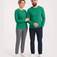 Brezilya Yeşili %100 Pamuk Penye Yuvarlak Yaka Sweatshirt Uzun Kol
