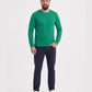 Brezilya Yeşili %100 Pamuk Penye Yuvarlak Yaka Sweatshirt Uzun Kol